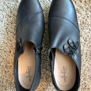 Clarks Comfort Collection NEW, never worn Black Leather